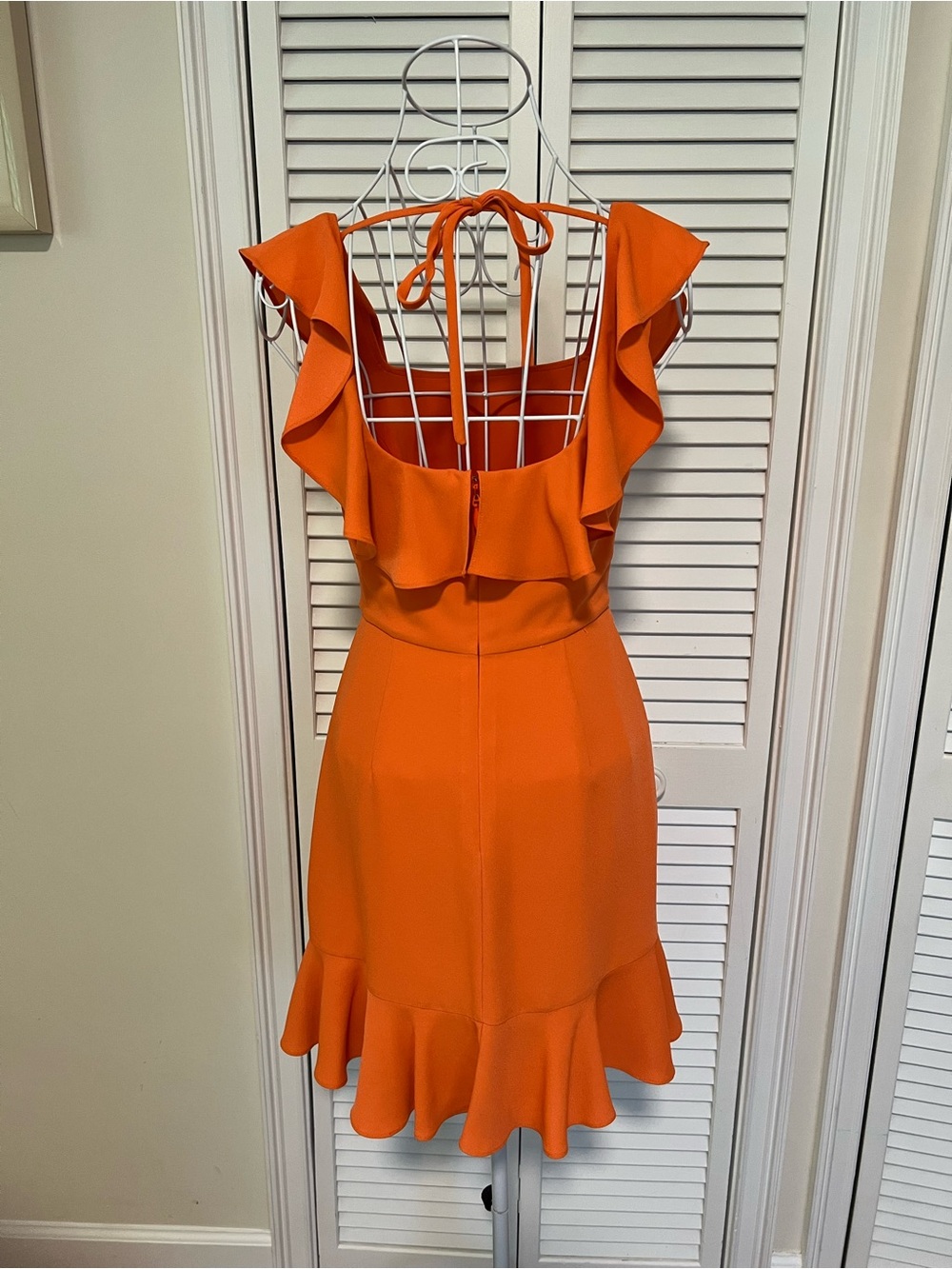 BCBGMaxAzria Orange Ruffle Mini Dress - Picture 3 of 5